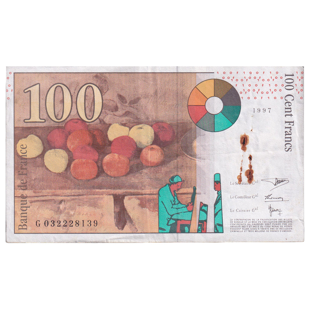 Francia, 100 Francs, Cézanne, 1997, G032228139, BB, Fayette:74.1, KM:158a