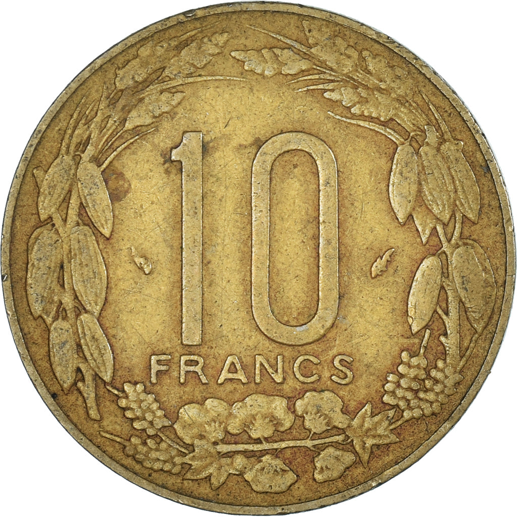 Moeda, Estados da África Central, 10 Francs, 1976