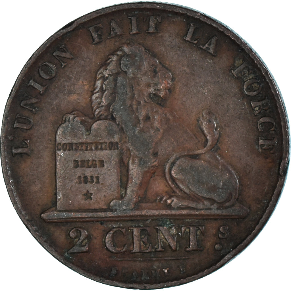 Münze, Belgien, 2 Centimes, 1858