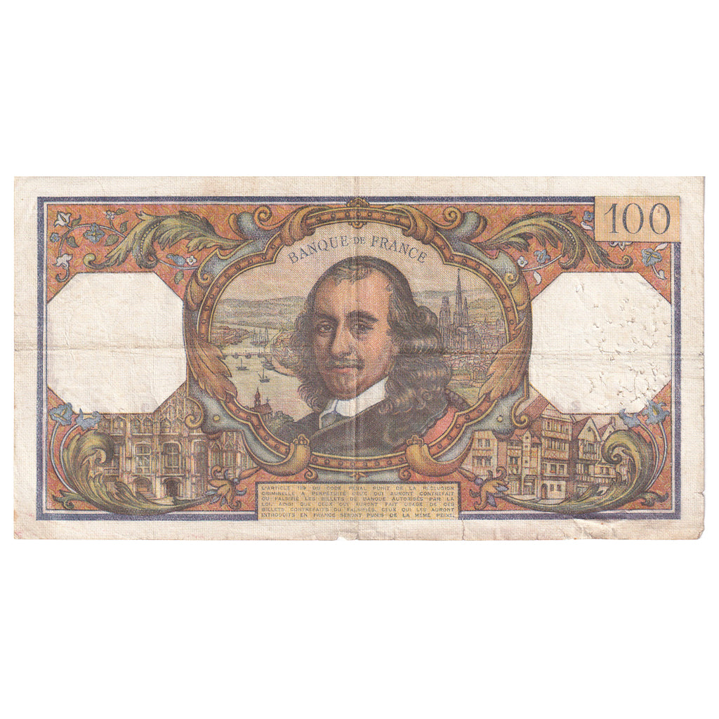 France, 100 Francs, Corneille, 1966, V.184, TTB, Fayette:65.14, KM:149b