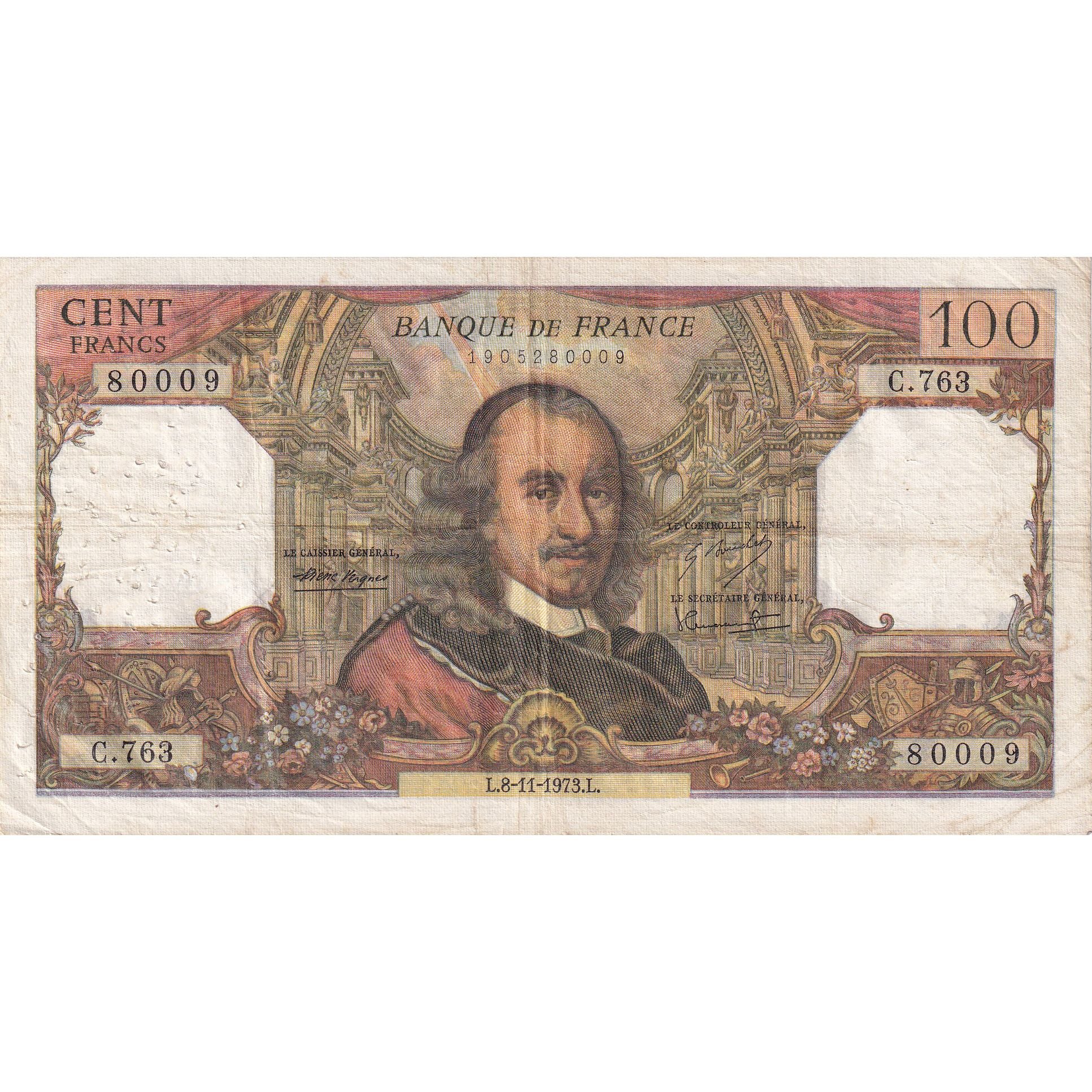 France, 100 Francs, Corneille, 1973, C.763, TTB, Fayette:65.44, KM:149d