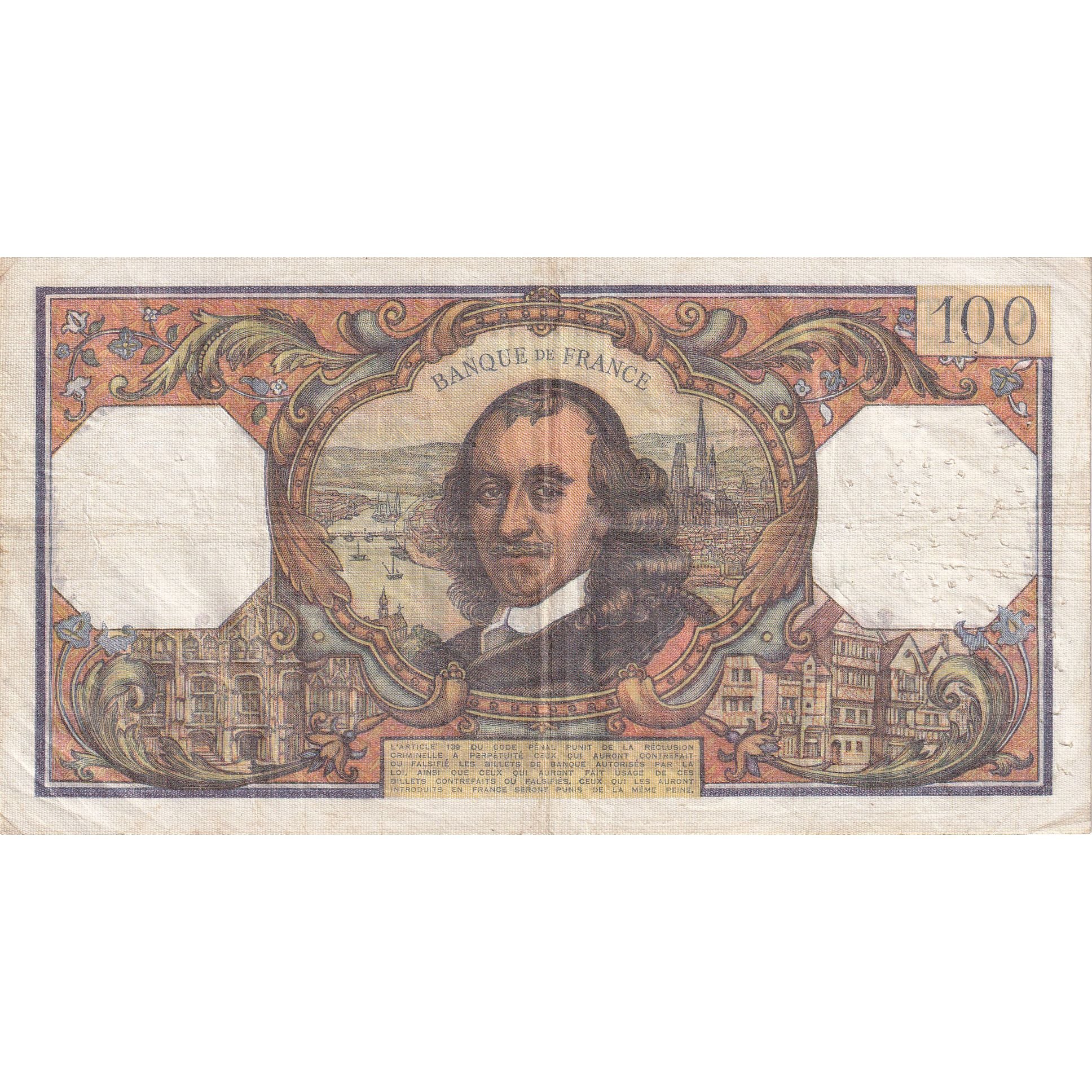 France, 100 Francs, Corneille, 1973, C.763, TTB, Fayette:65.44, KM:149d