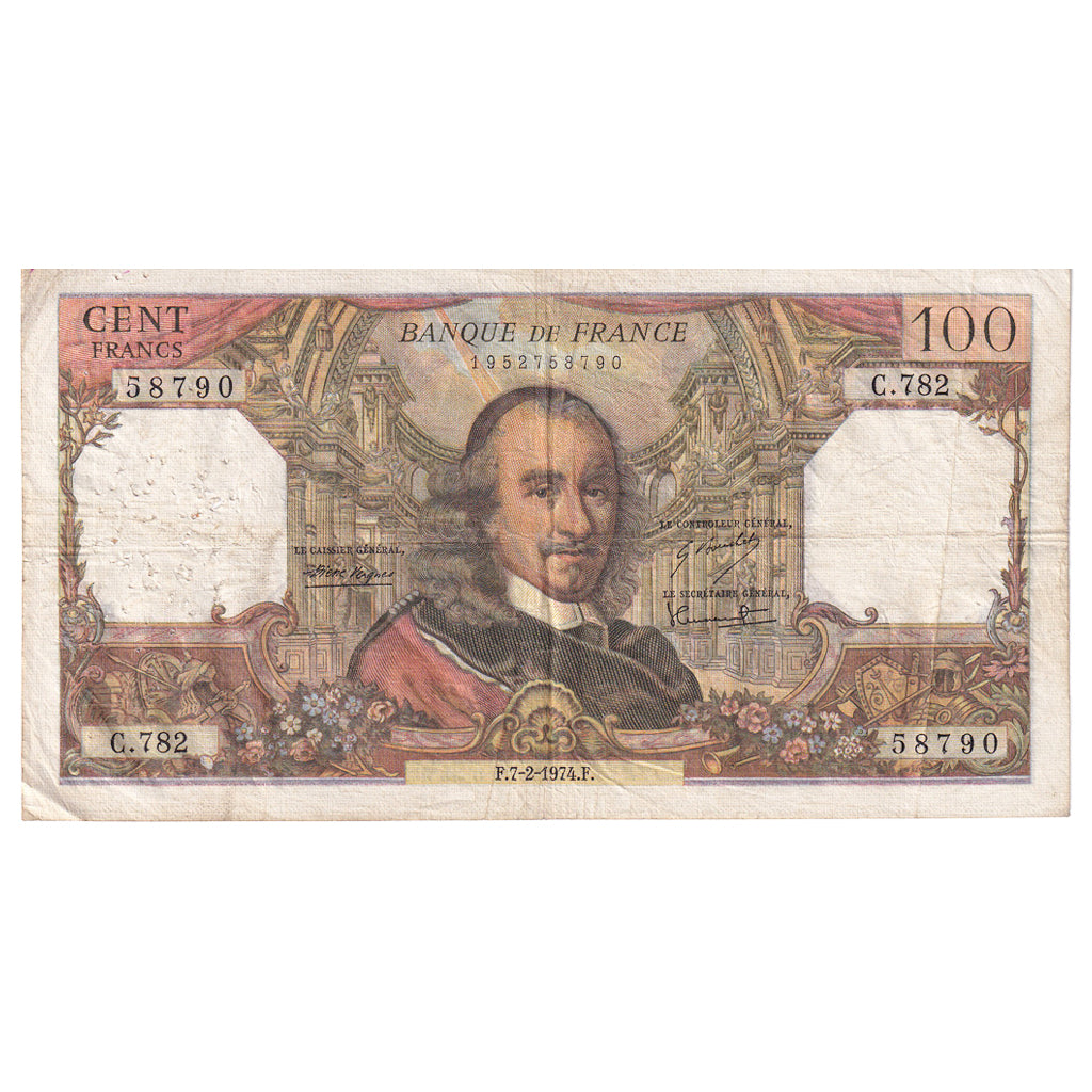 France, 100 Francs, Corneille, 1974, C.782, TTB, Fayette:65.45, KM:149d