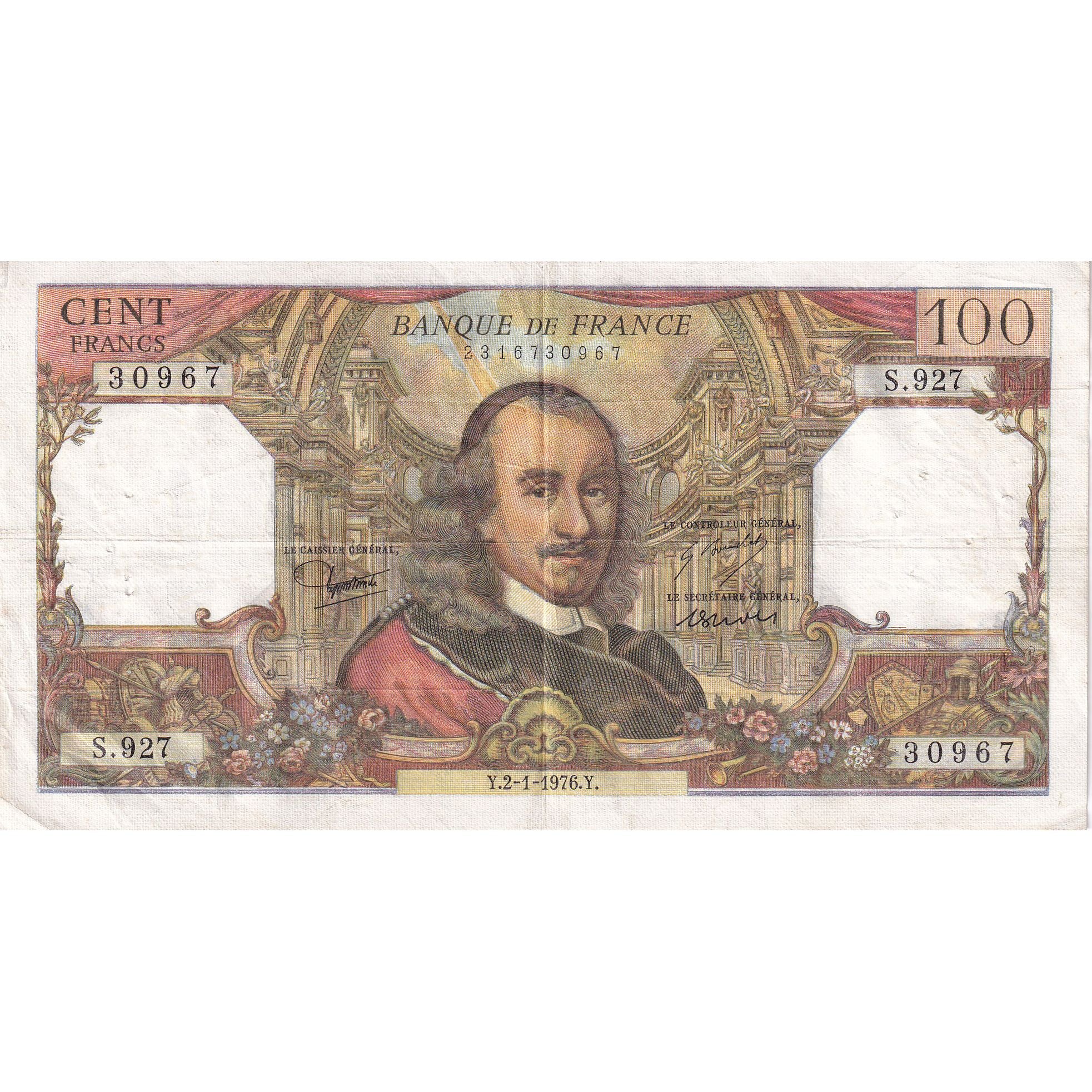 France, 100 Francs, Corneille, 1976, S.927, TTB, Fayette:65.51, KM:149f