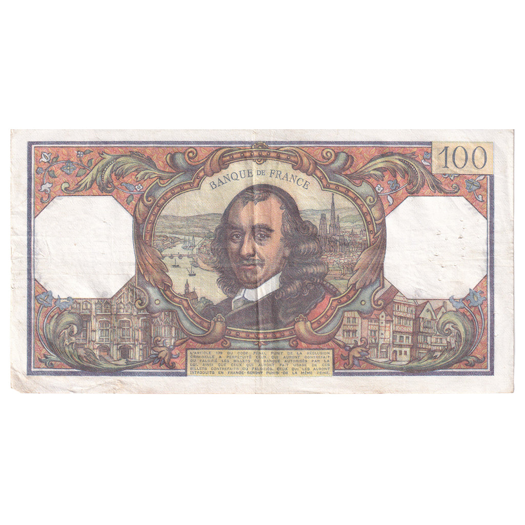 France, 100 Francs, Corneille, 1977, Q.1093, TTB, Fayette:65.58, KM:149f