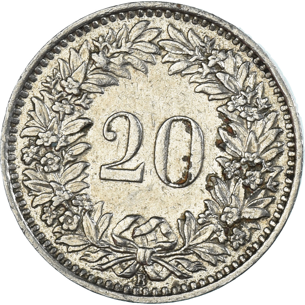 Moneda, Suiza, 20 Rappen, 1954