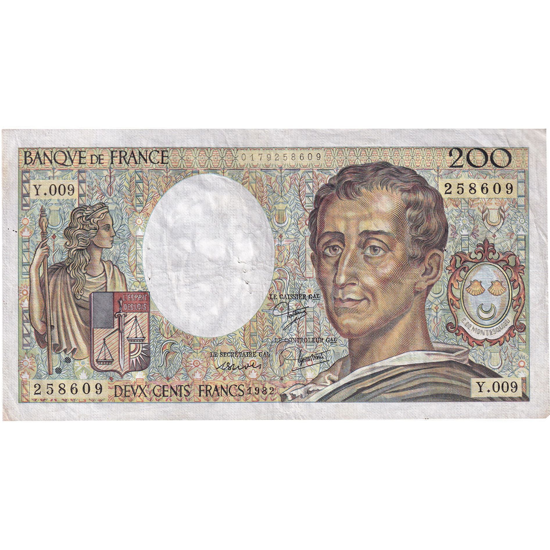 Frankreich, 200 Francs, Montesquieu, 1982, Y.009, SS, Fayette:70.3, KM:155a