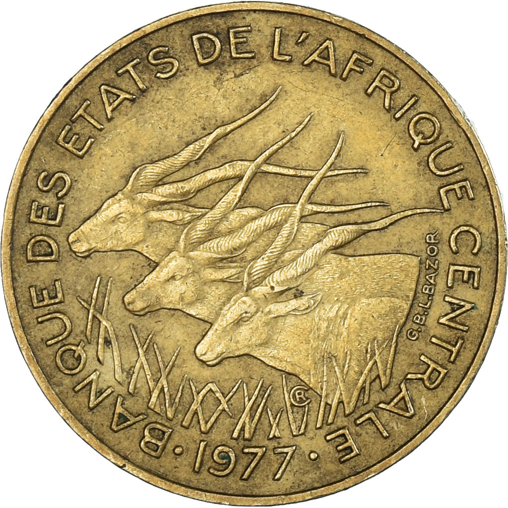 Coin, Central African States, 5 Francs, 1977
