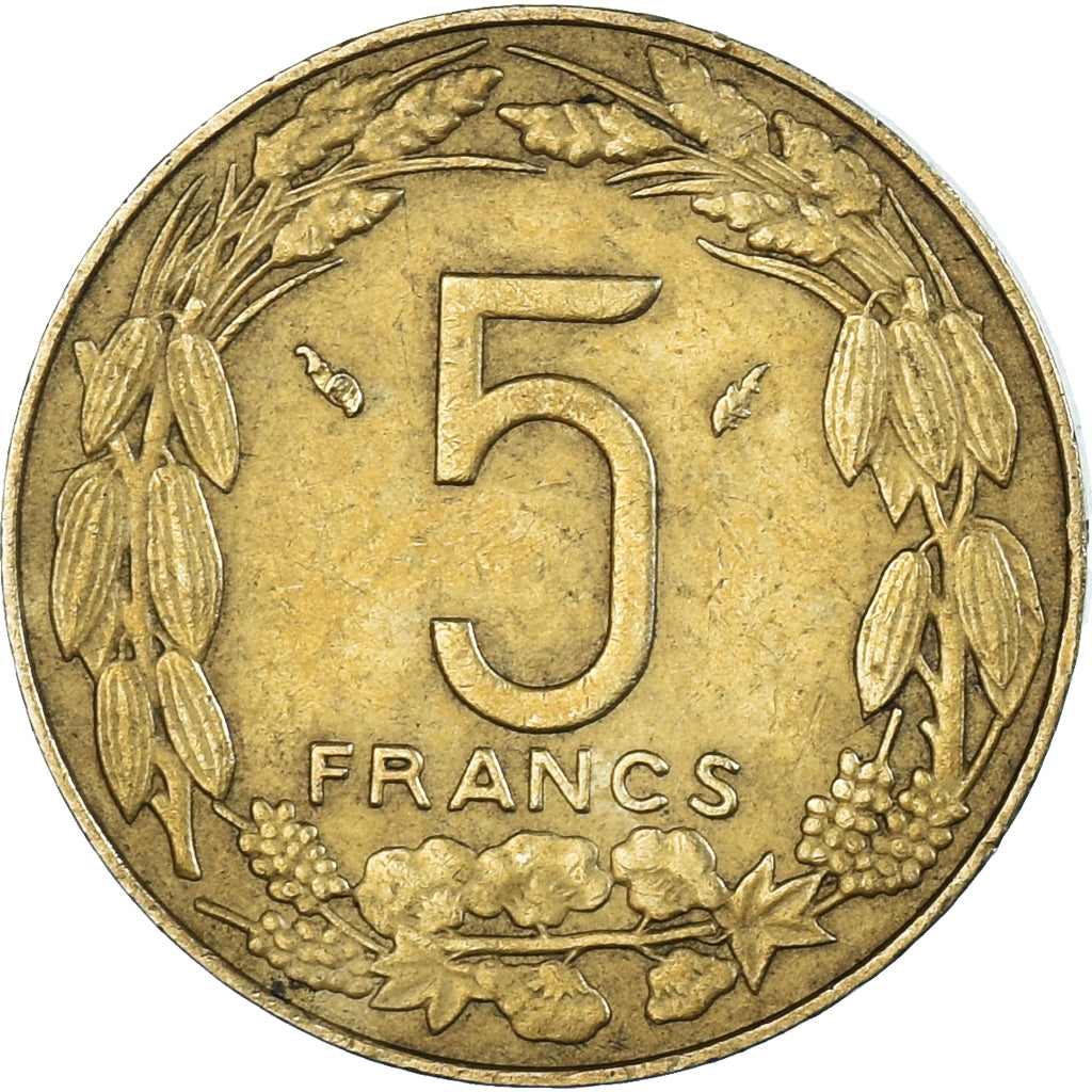 Coin, Central African States, 5 Francs, 1977