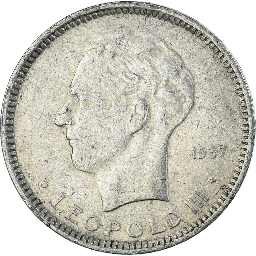 Moneda, Bélgica, 5 Francs, 5 Frank, 1937