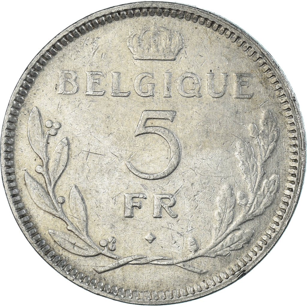 Moneda, Bélgica, 5 Francs, 5 Frank, 1937