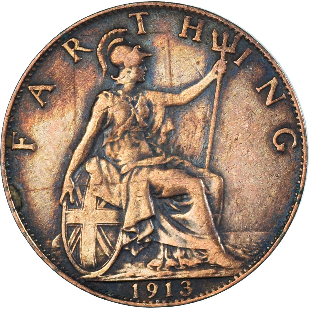 Monnaie, Grande-Bretagne, Farthing, 1913