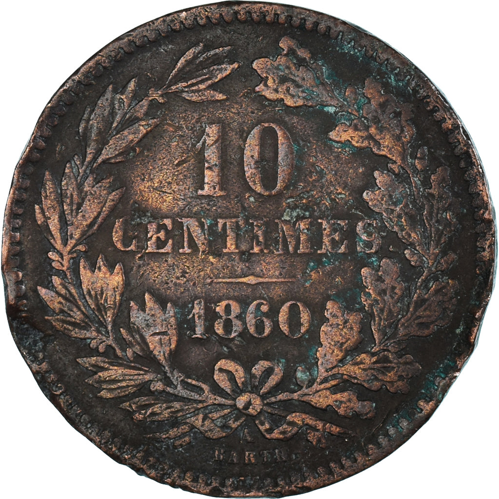 Moneta, Luksemburg, 10 Centimes, 1860