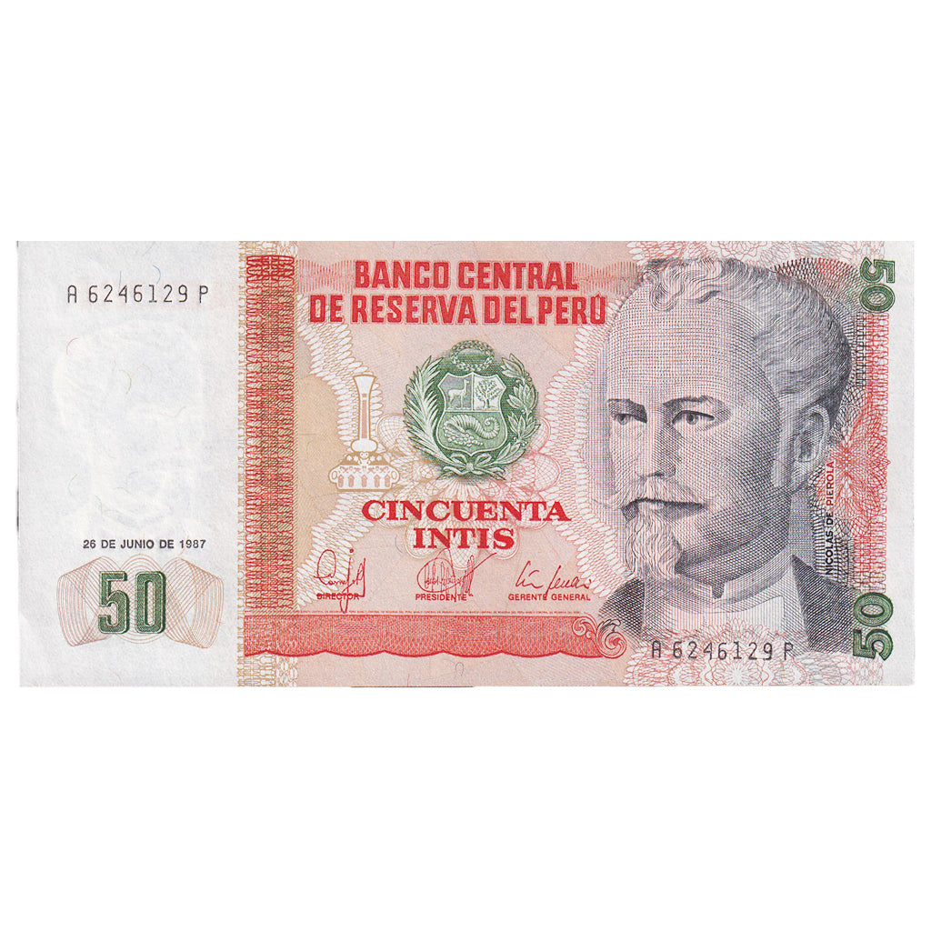 Pérou, 50 Intis, 1987, 1987-06-26, KM:131b, NEUF