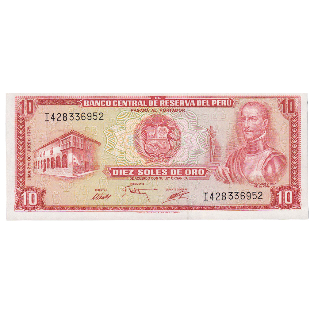 10 Soles De Oro, 1975, Perú, 1975-10-02, KM:106, UNC