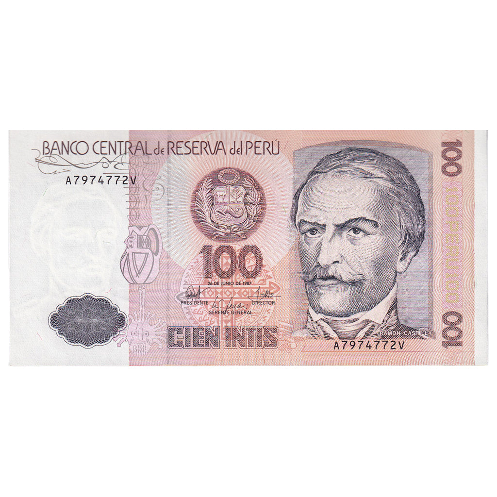Peru, 100 Intis, 1987, 1987-06-26, KM:133, NIEUW