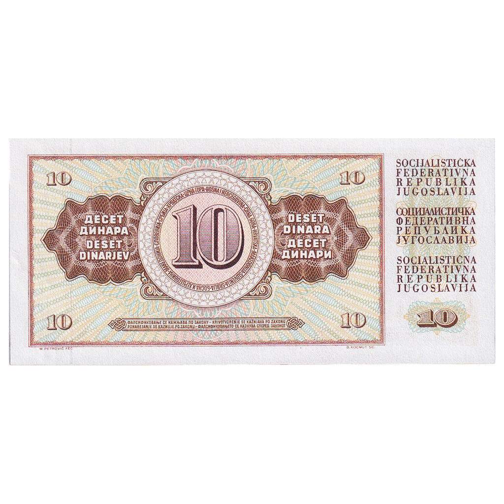 Jugoslawien, 10 Dinara, 1981, 1981-11-04, KM:87b, UNZ