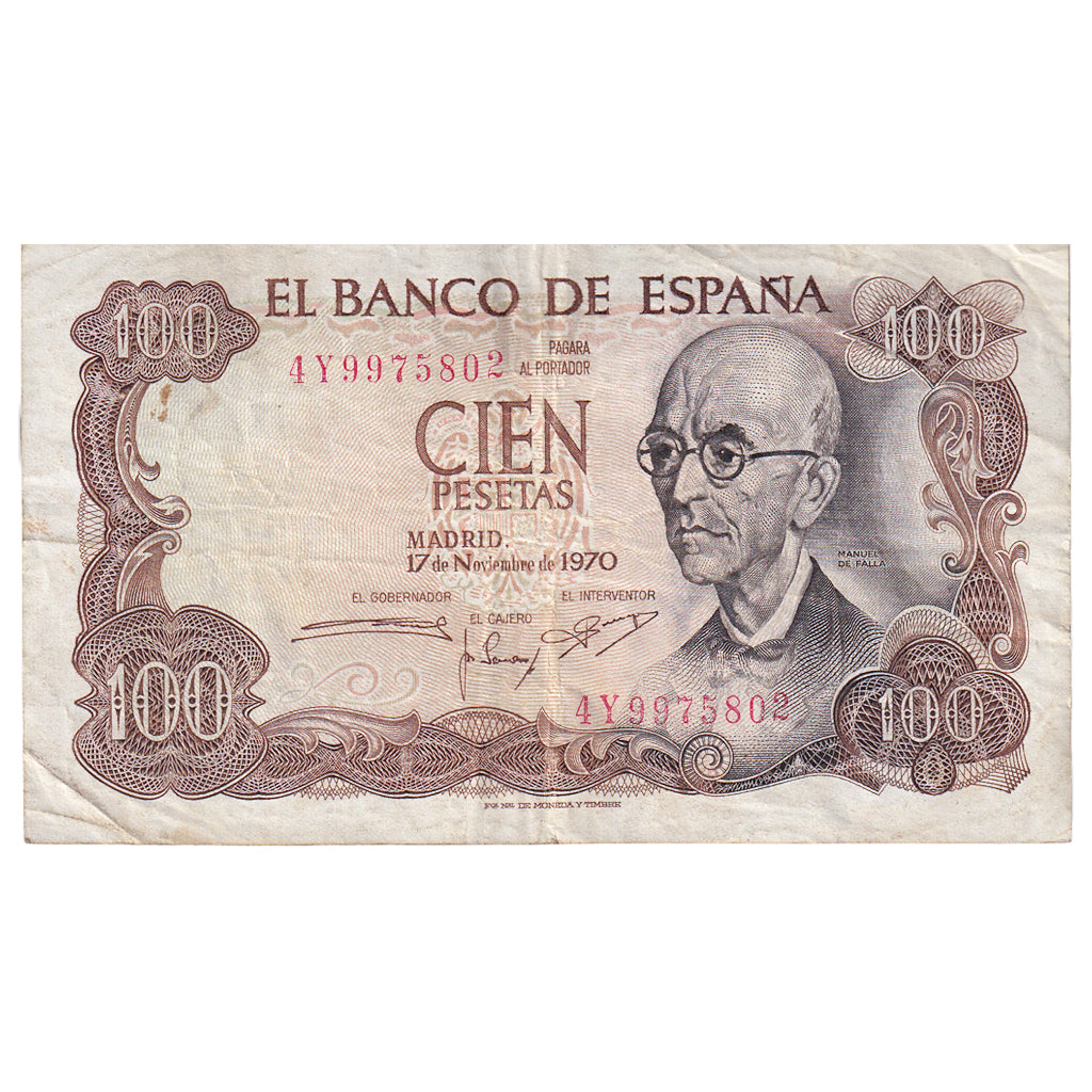 Hiszpania, 100 Pesetas, 1970, 1970-11-17, KM:152a, EF(40-45)