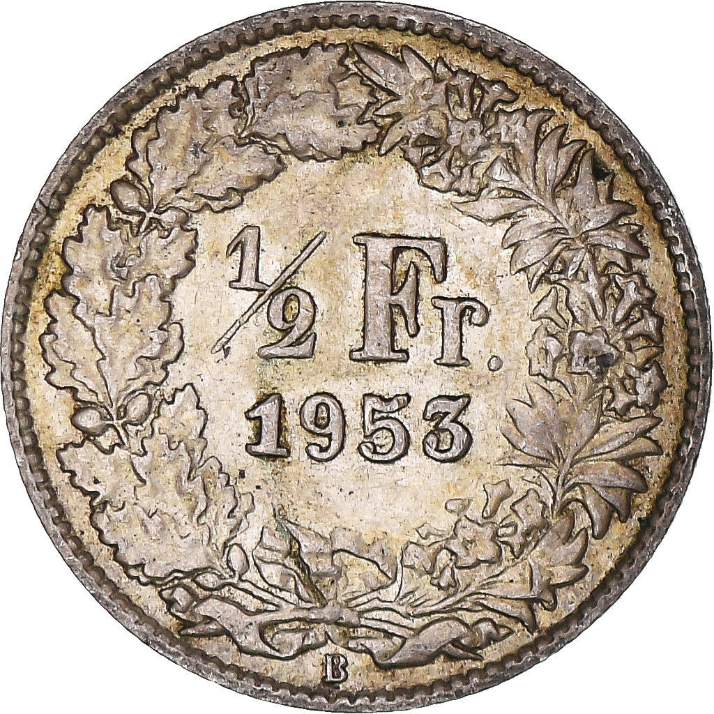 Moneda, Suiza, 1/2 Franc, 1953