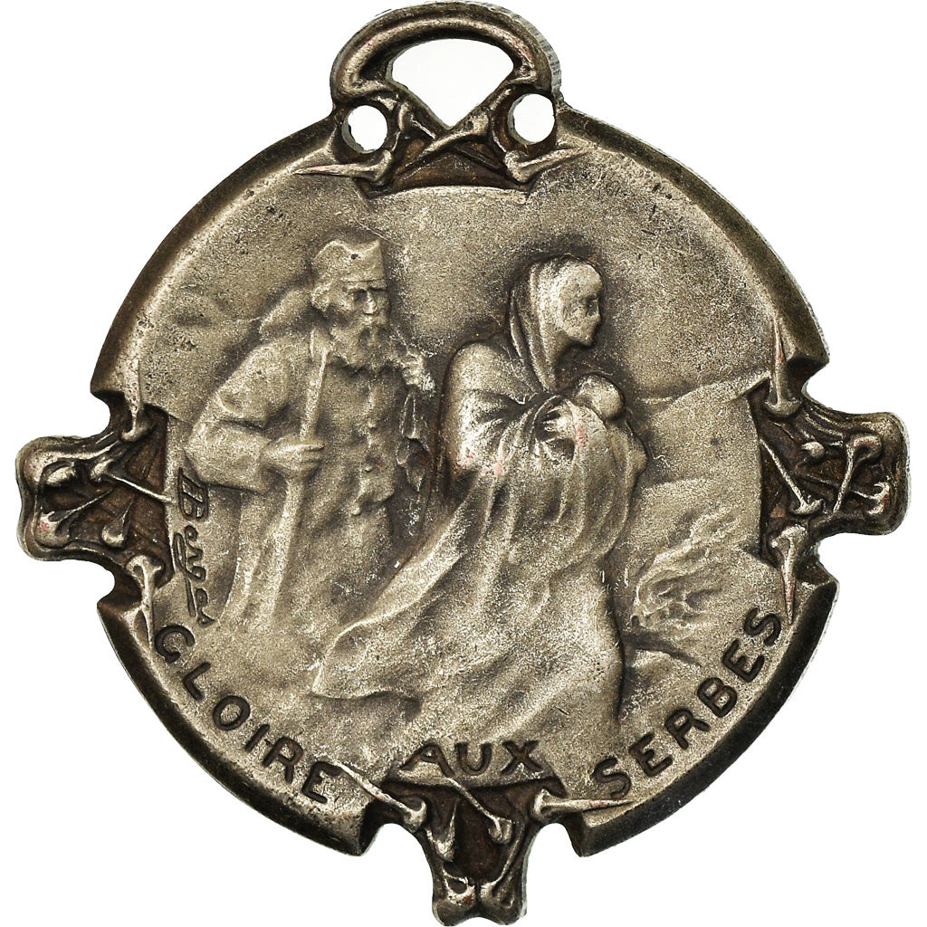 Francia, Gloire aux Serbes, medaglia, 1916, Eccellente qualità, Bargas, Bronzo