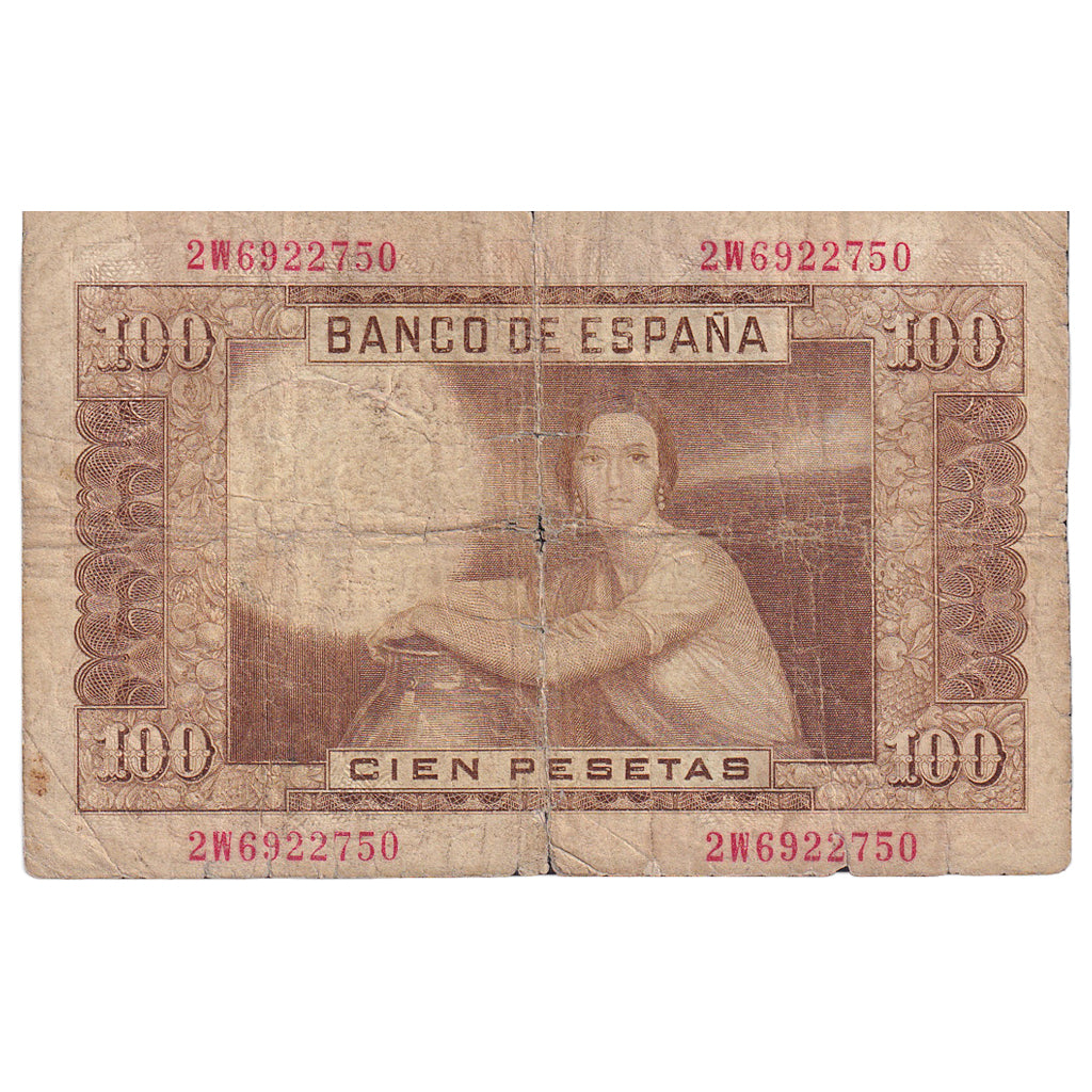 Hiszpania, 100 Pesetas, 1953, 1953-04-07, KM:145a, VG(8-10)