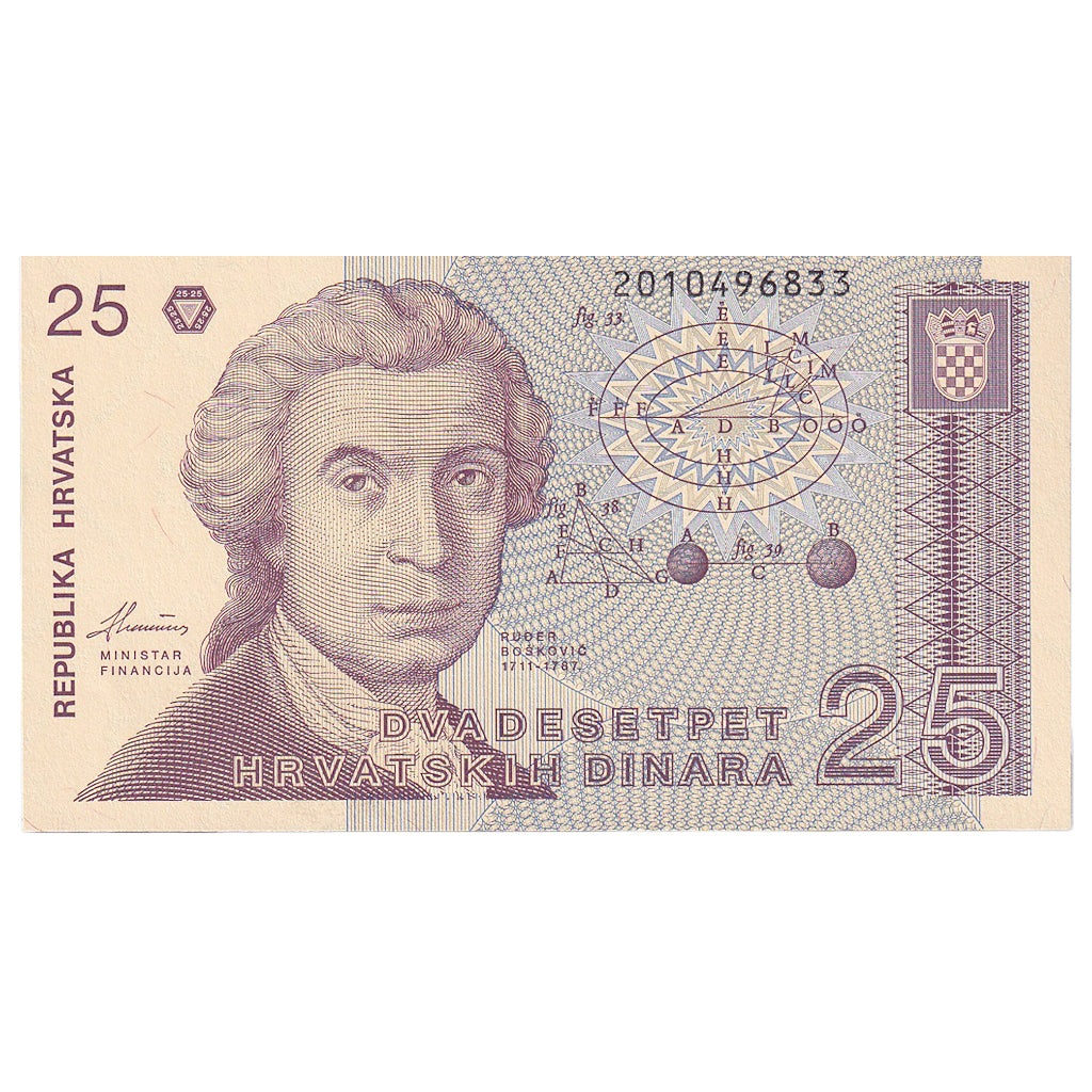 Kroatien, 25 Dinara, 1991, 1991-10-08, KM:19a, UNZ