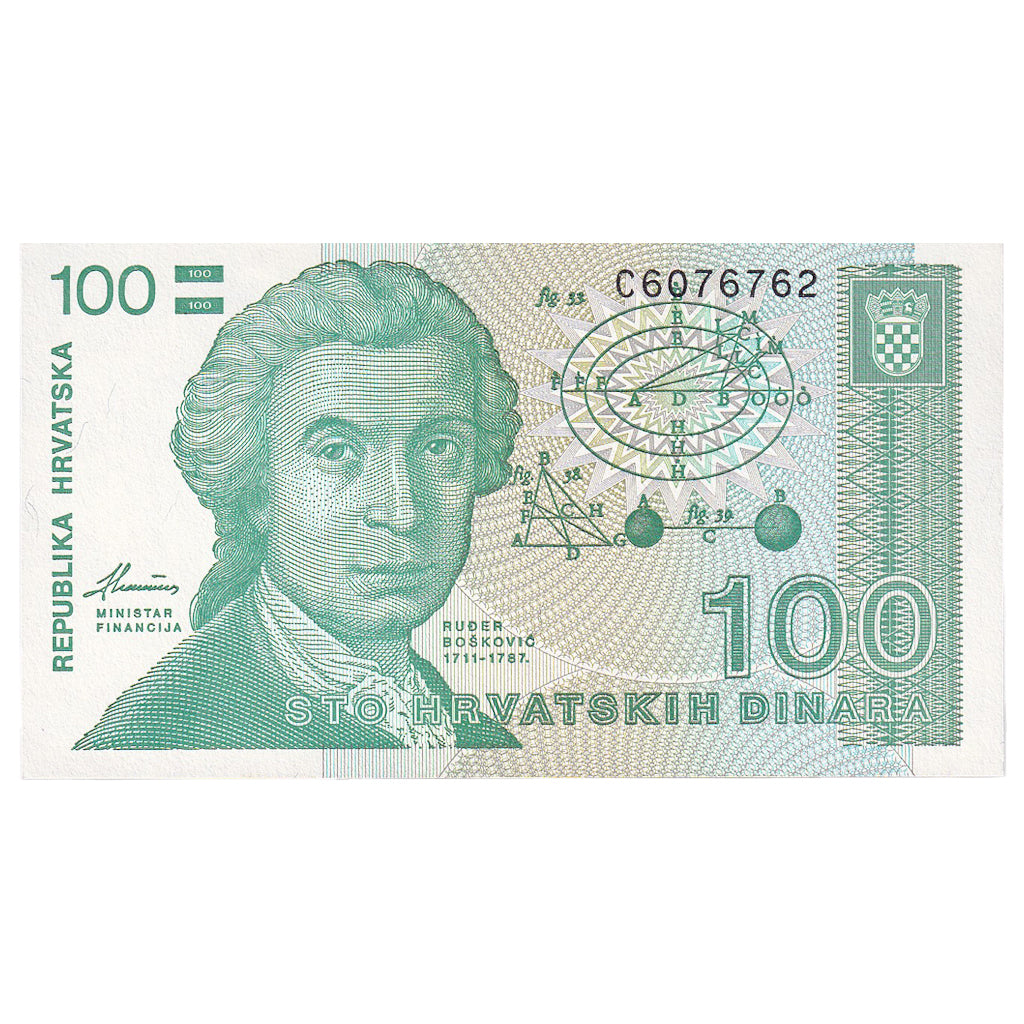Kroatië, 100 Dinara, 1991, 1991-10-08, KM:20a, NIEUW
