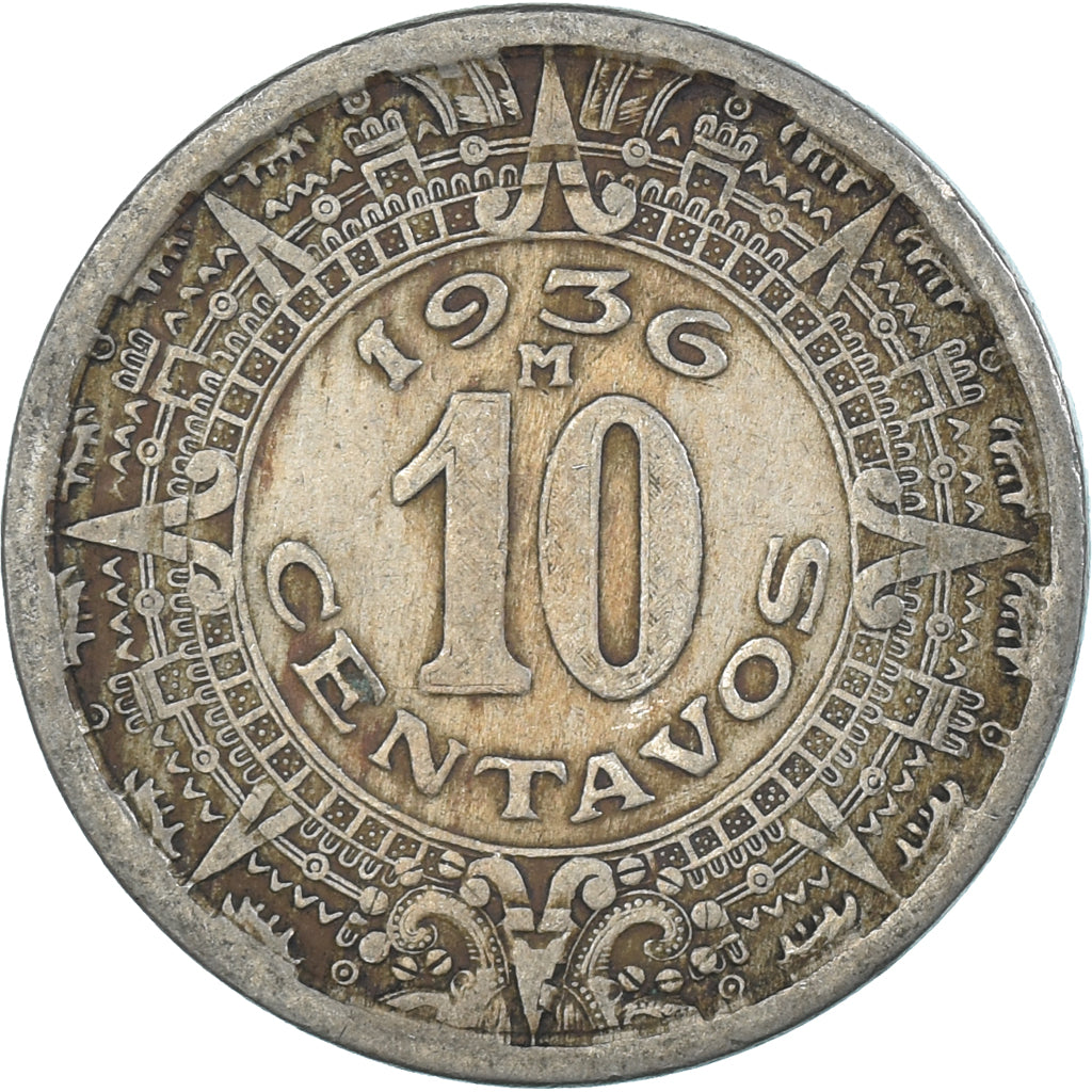 Monnaie, Mexique, 10 Centavos, 1936