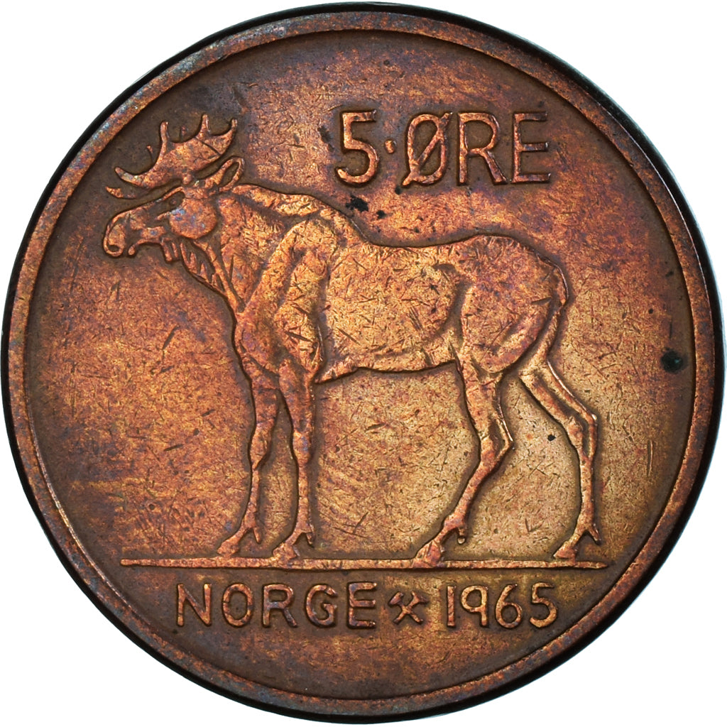 Munten, Noorwegen, 5 Öre, 1965