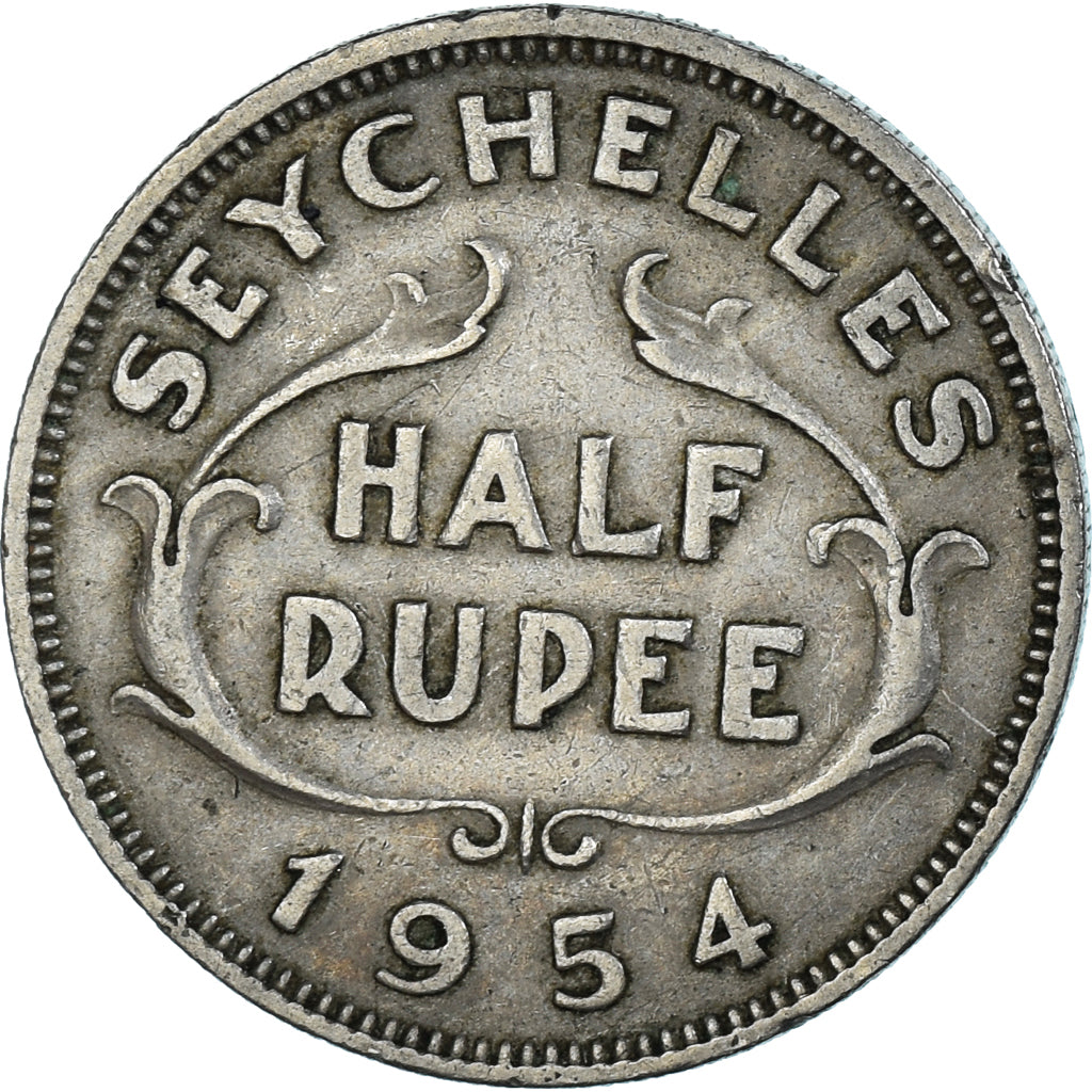 Münze, Seychelles, 1/2 Rupee, 1954