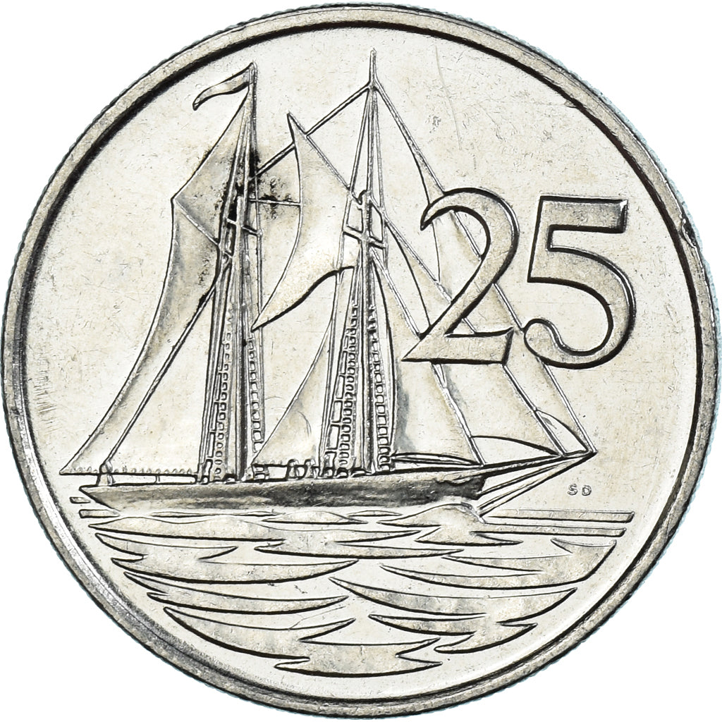Moneda, Islas Caimán, 25 Cents, 1996