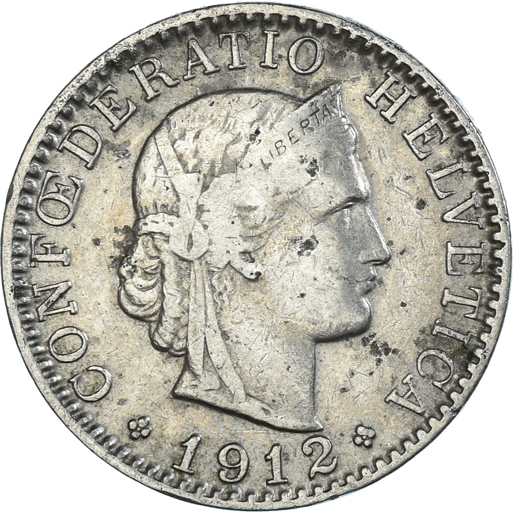 Svizzera, 20 Rappen, 1912, Bern, Nichel, BB