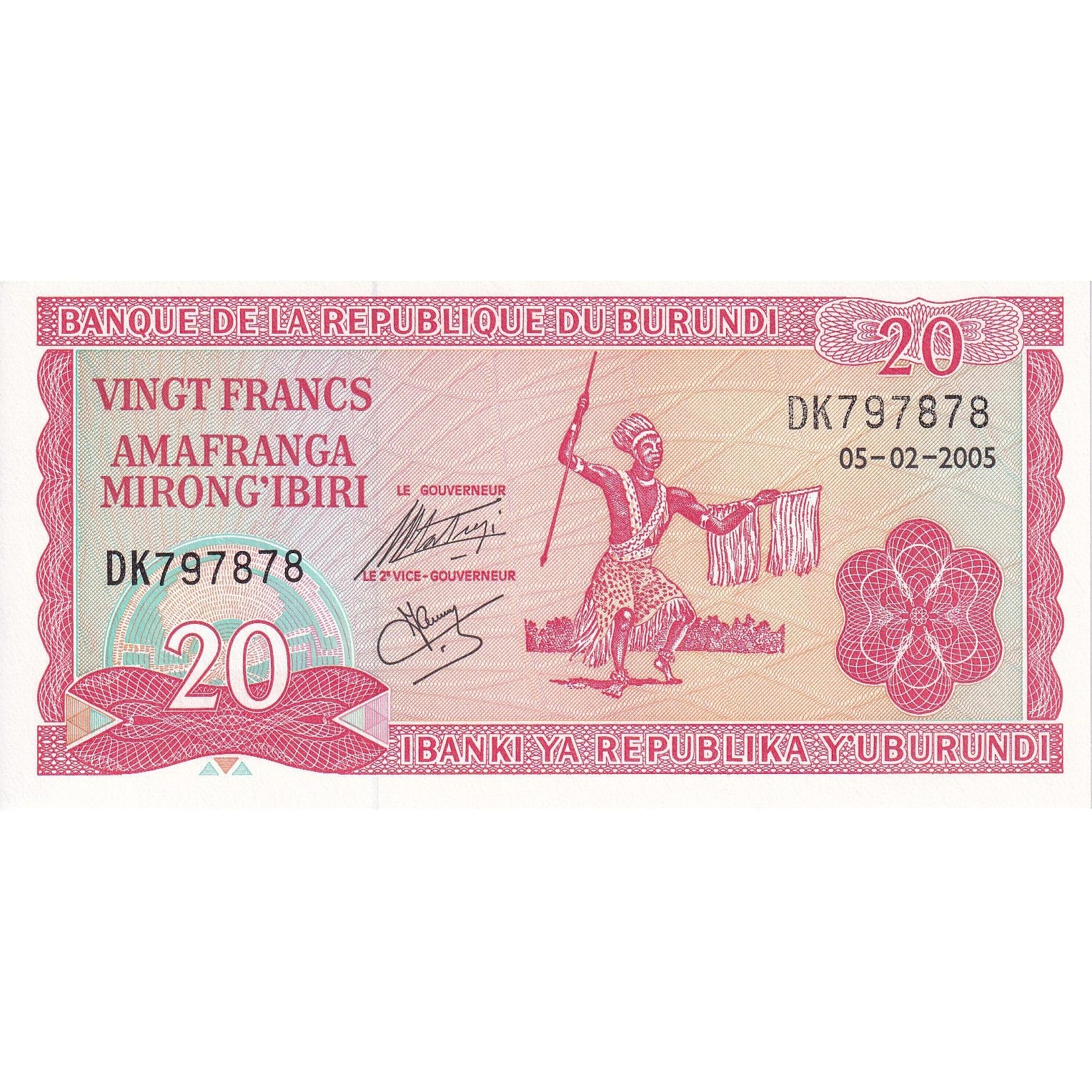 Burundi, 20 Francs, 2005, 2005-02-05, KM:27d, NIEUW