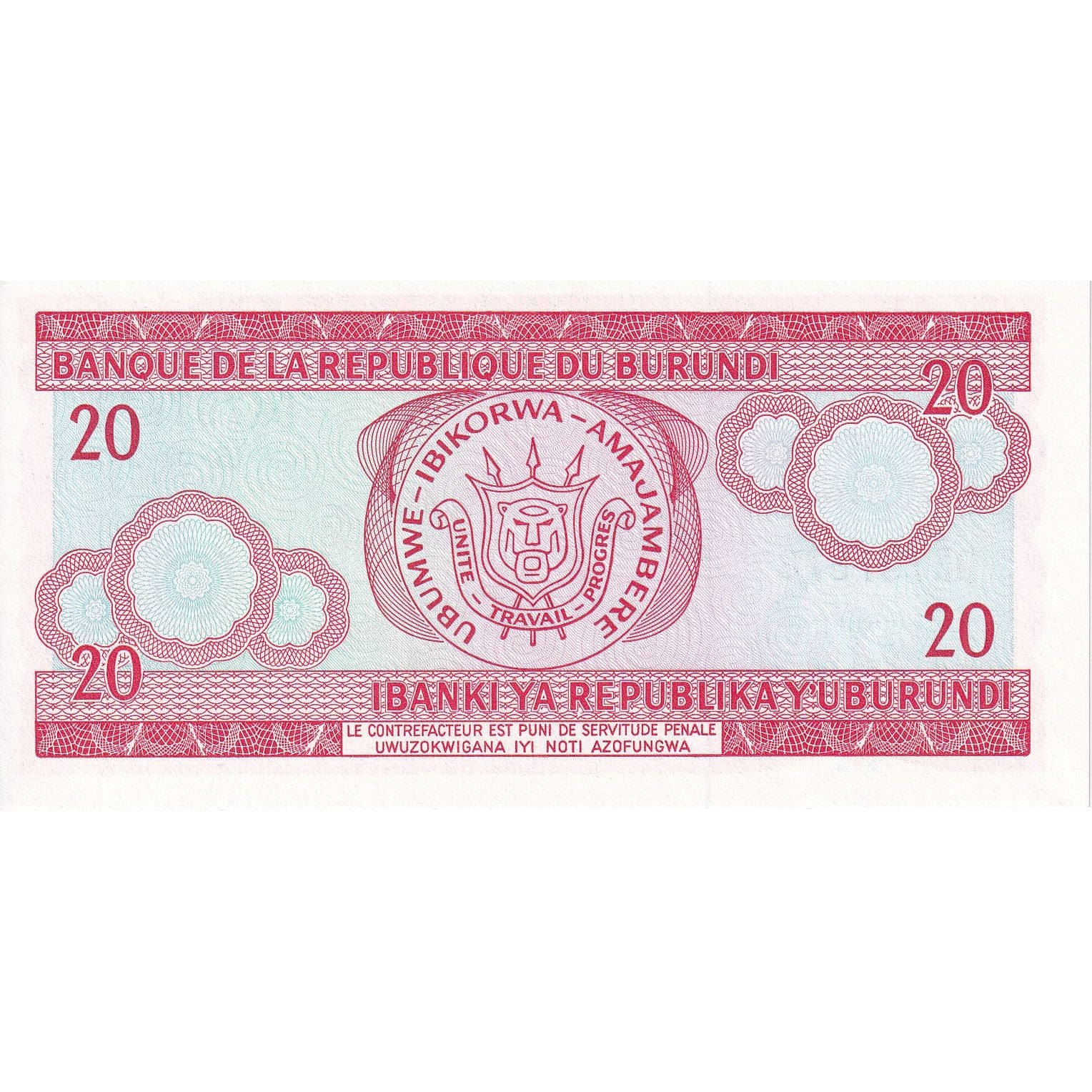 Burundi, 20 Francs, 2005, 2005-02-05, KM:27d, NIEUW