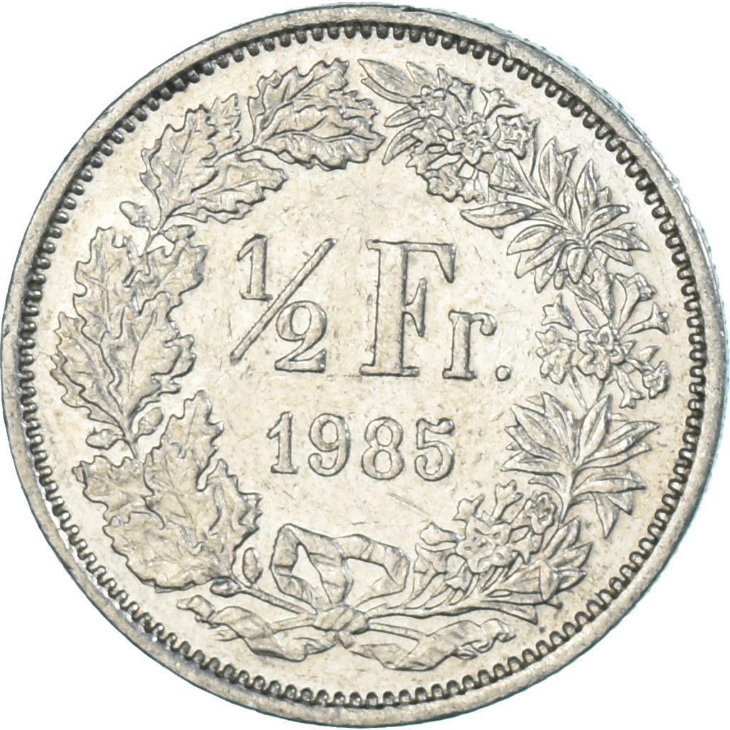 Moneda, Suiza, 1/2 Franc, 1985