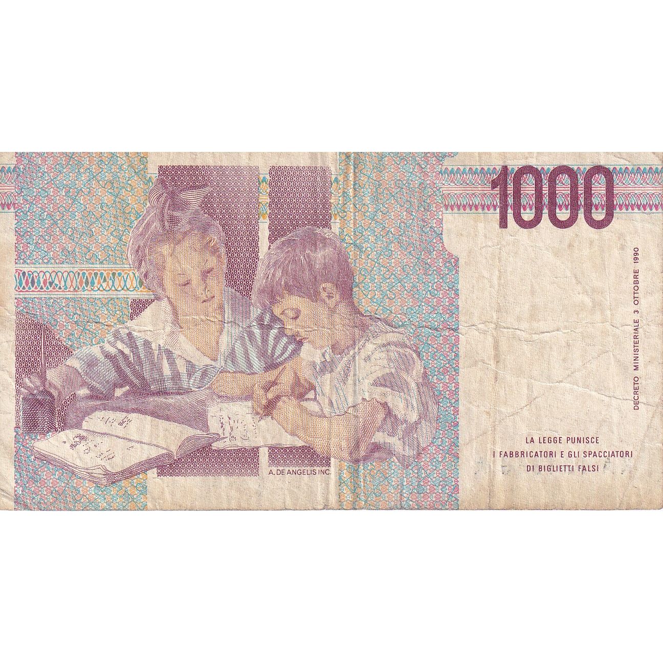 Italie, 1000 Lire, 1990, 1990-10-03, KM:114a, TB