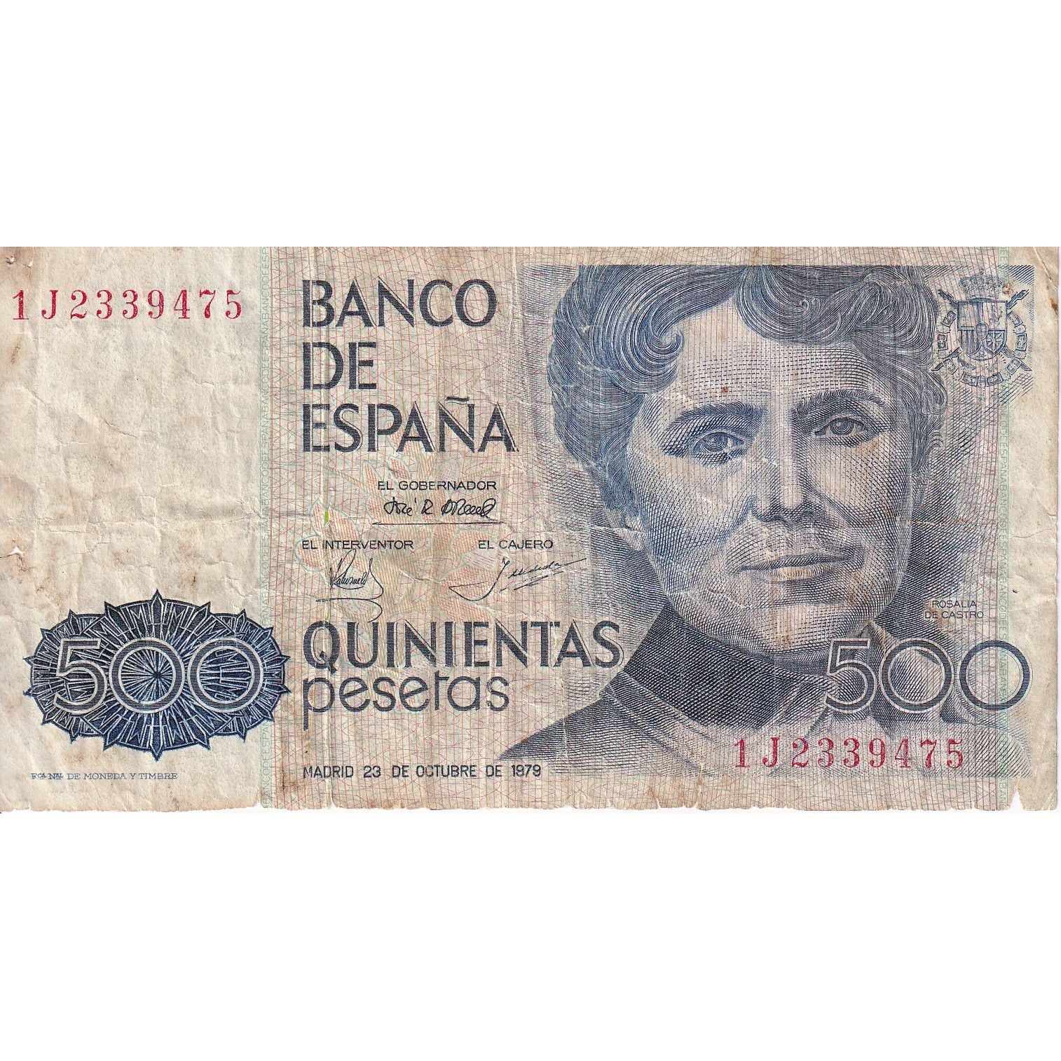 Espagne, 500 Pesetas, 1979, 1979-10-23, KM:157, TB