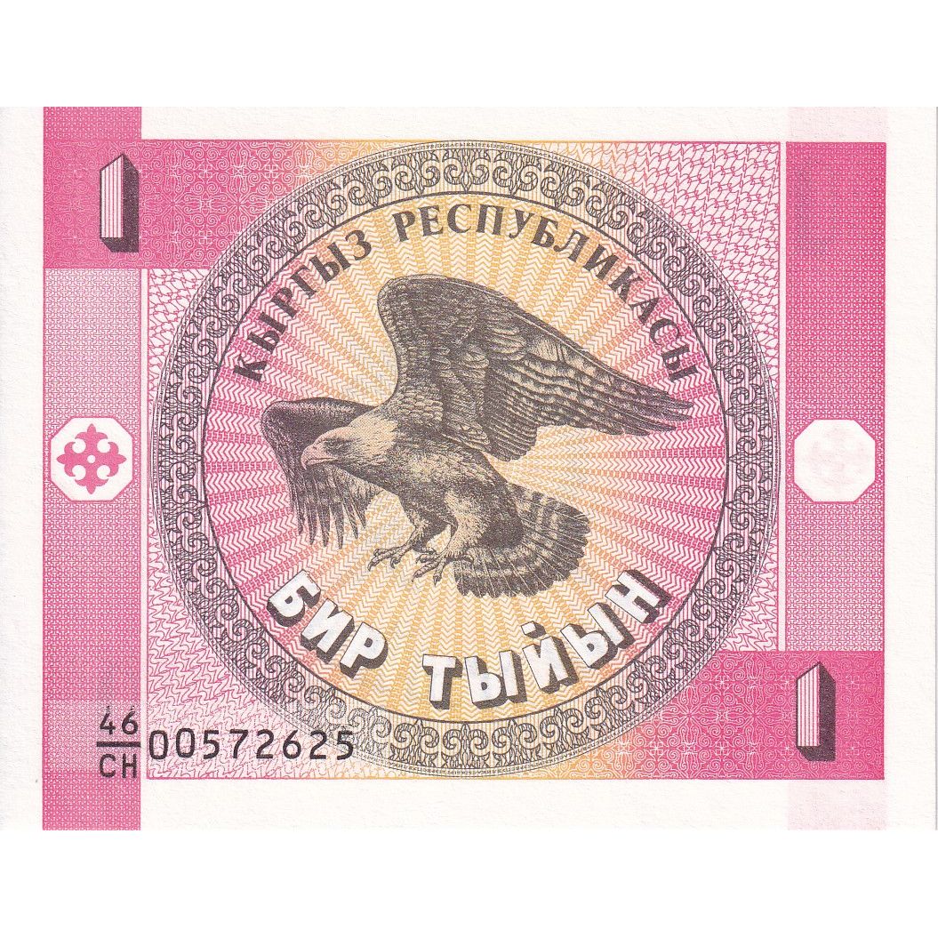 Kirghizstan, 1 Tyiyn, Undated (1993), KM:1, NEUF