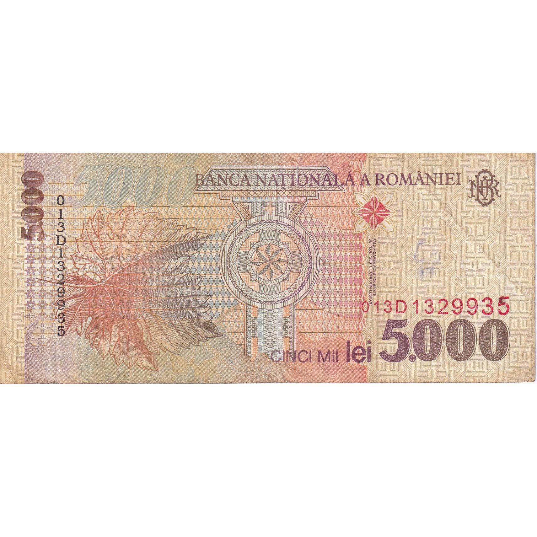 5000 Lei, 1998, Rumanía, KM:107a, BC