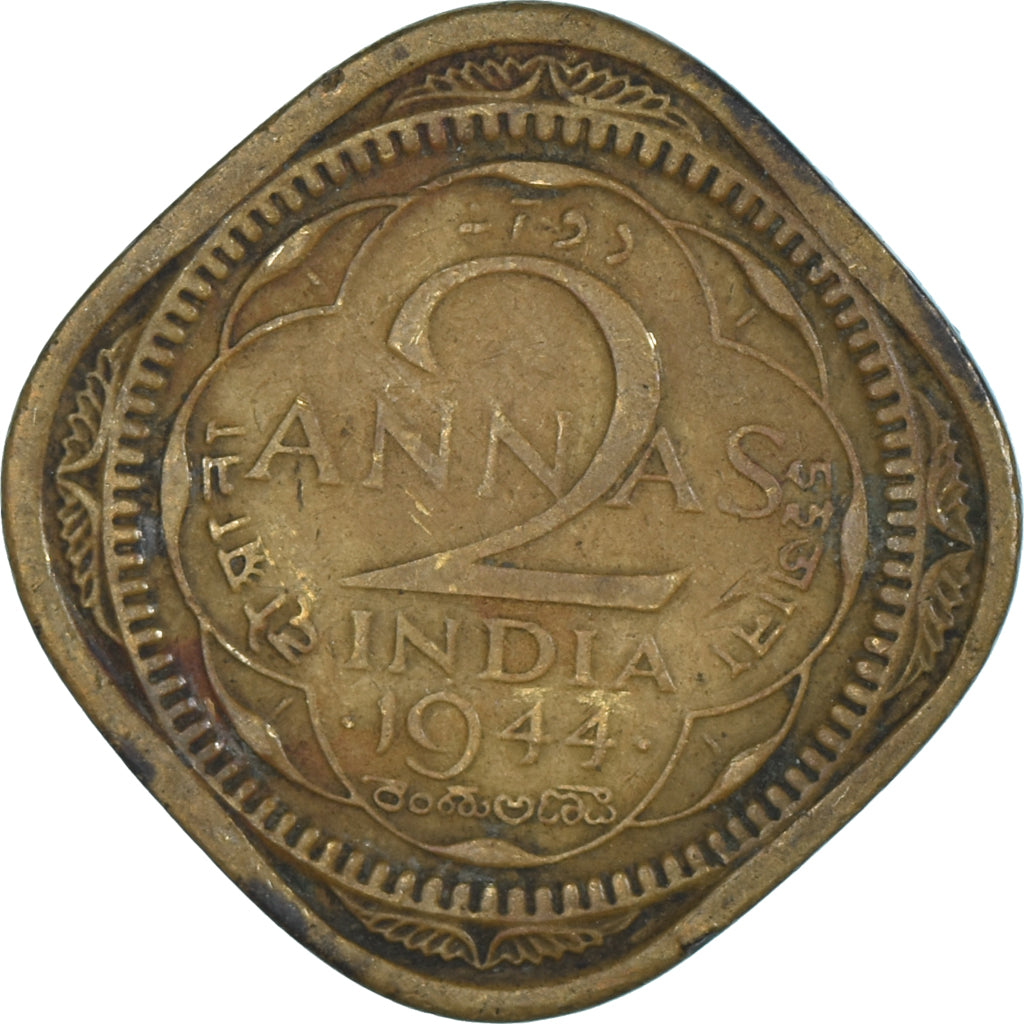 Moneda, India, 2 Annas, 1944