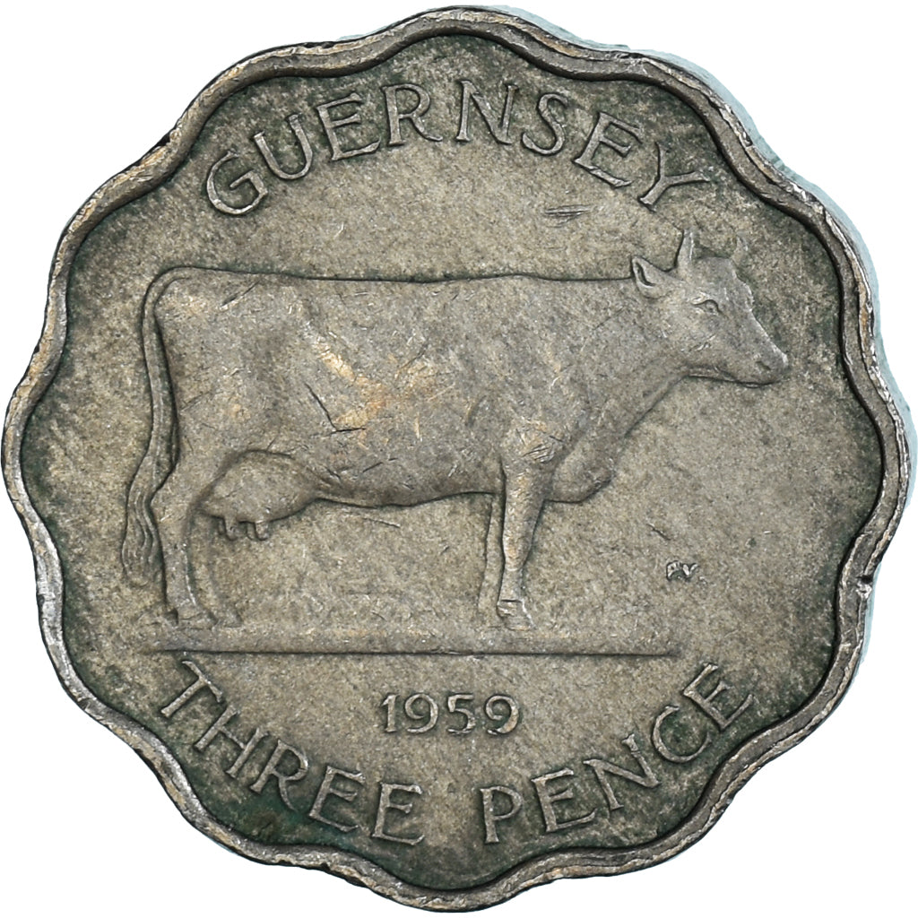 Moeda, Guernesey, 3 Pence, 1959