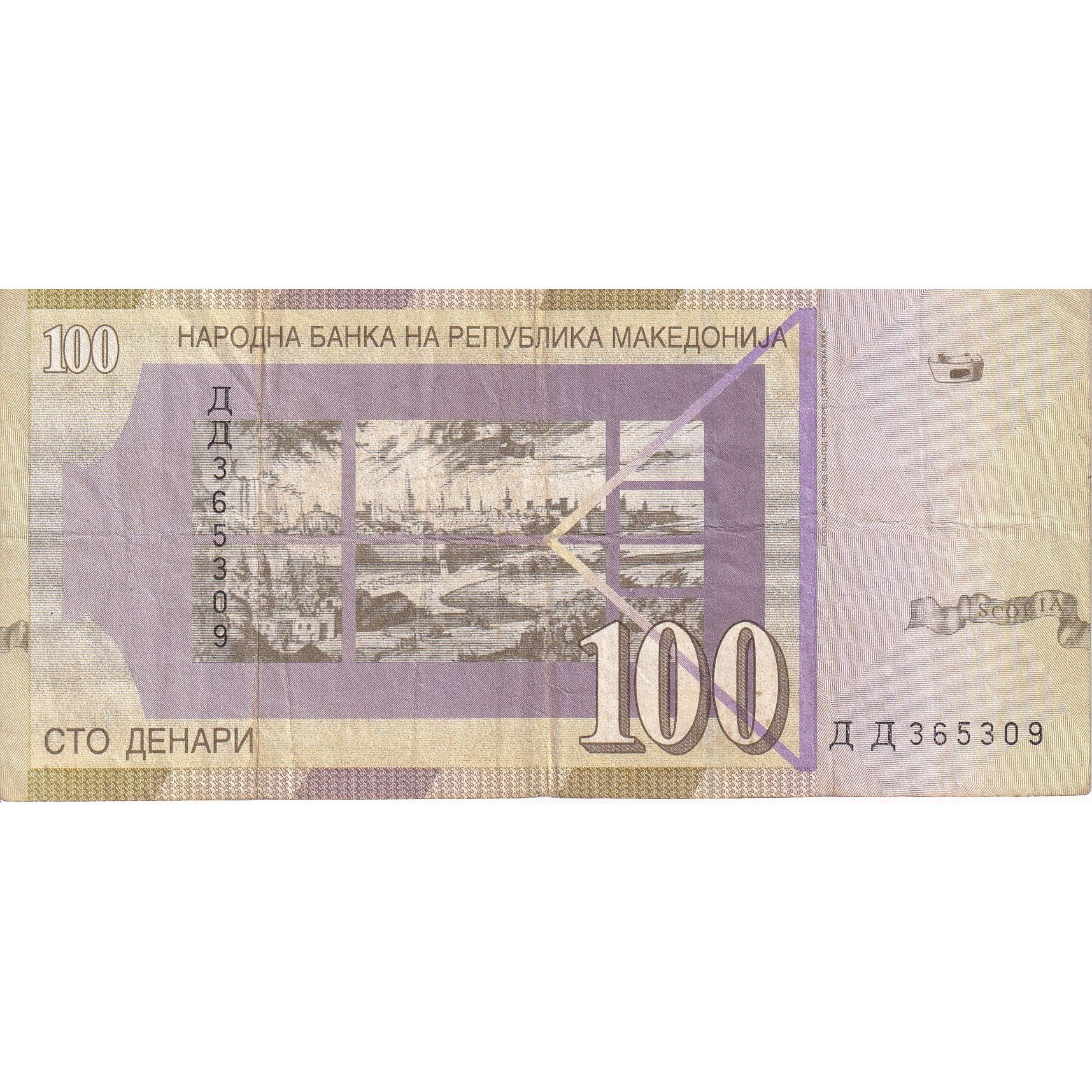 Macédoine, 100 Denari, 2000, KM:16c, TB