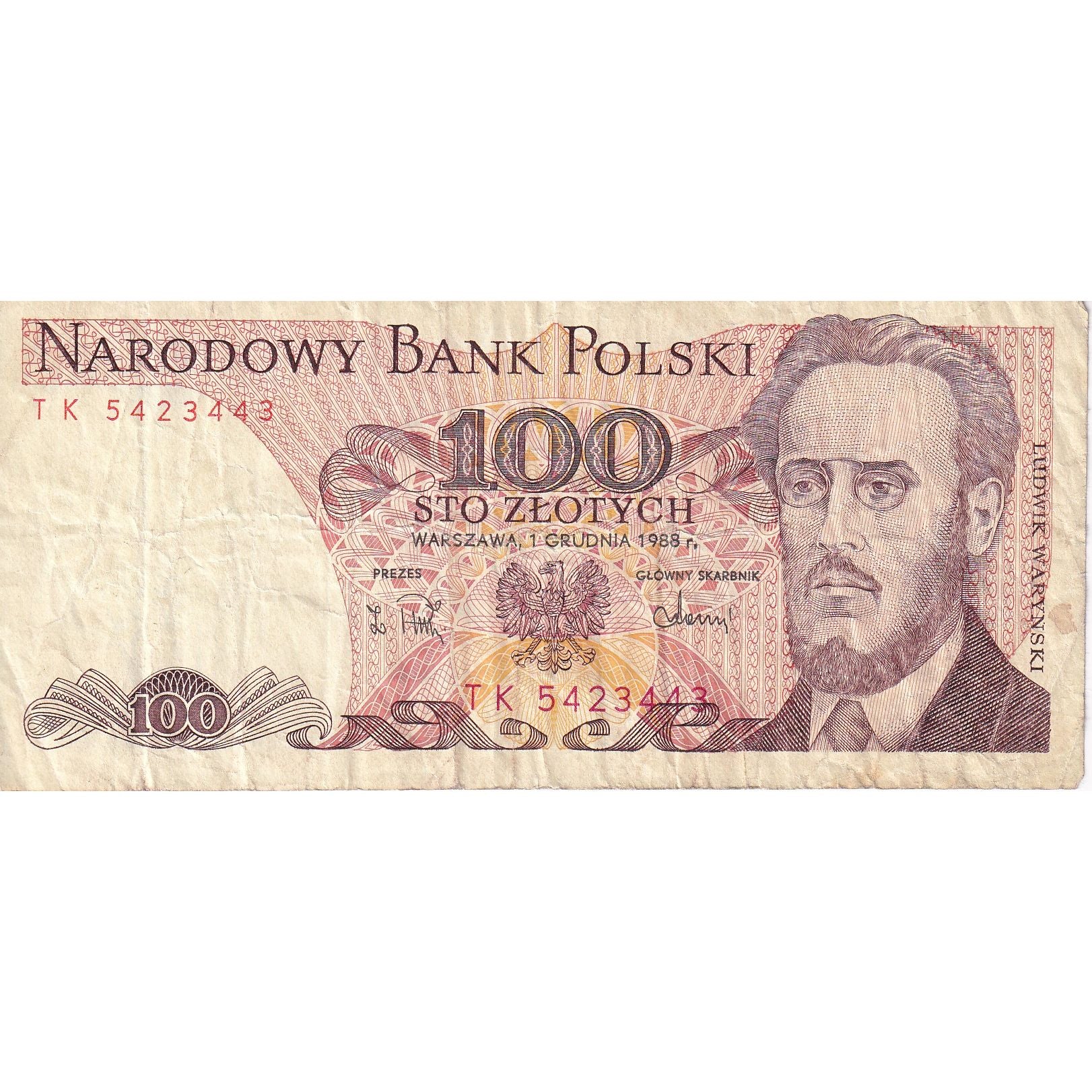 Polska, 100 Zlotych, 1988, 1988-12-01, KM:143e, VF(30-35)