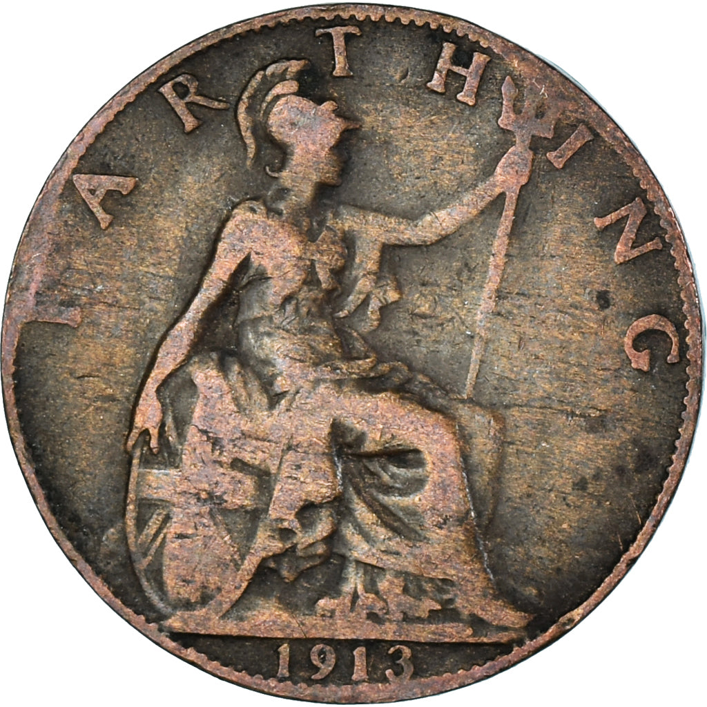 Moeda, Grã-Bretanha, Farthing, 1913