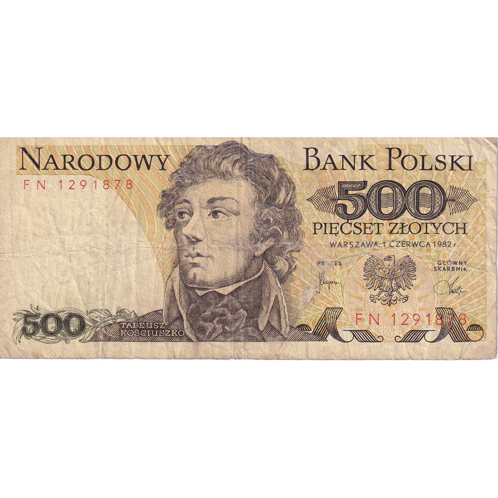 Polska, 500 Zlotych, 1982, 1982-06-01, KM:145d, VF(20-25)