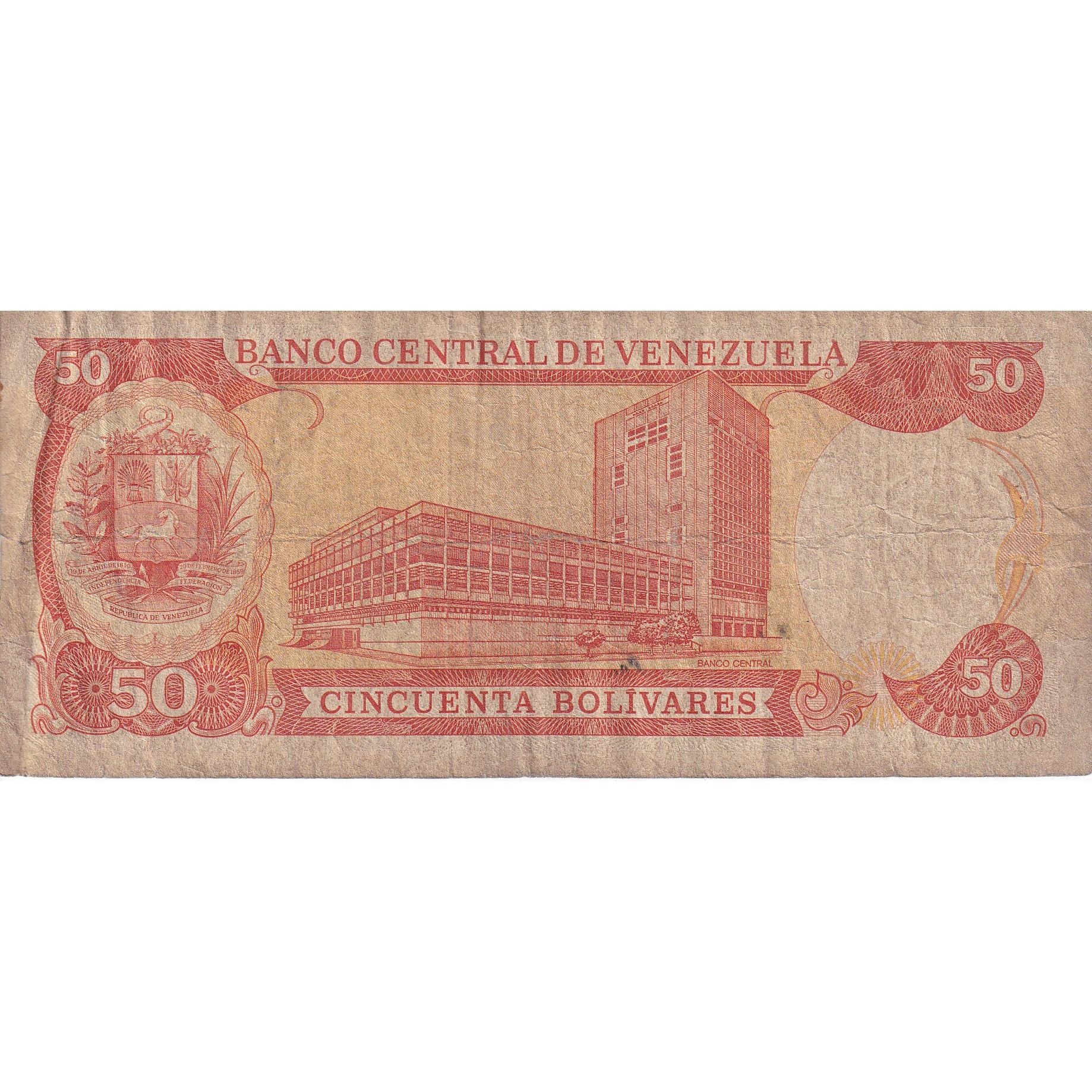 Venezuela, 50 Bolivares, 1998, 1998-10-13, KM:65g, VF(20-25)