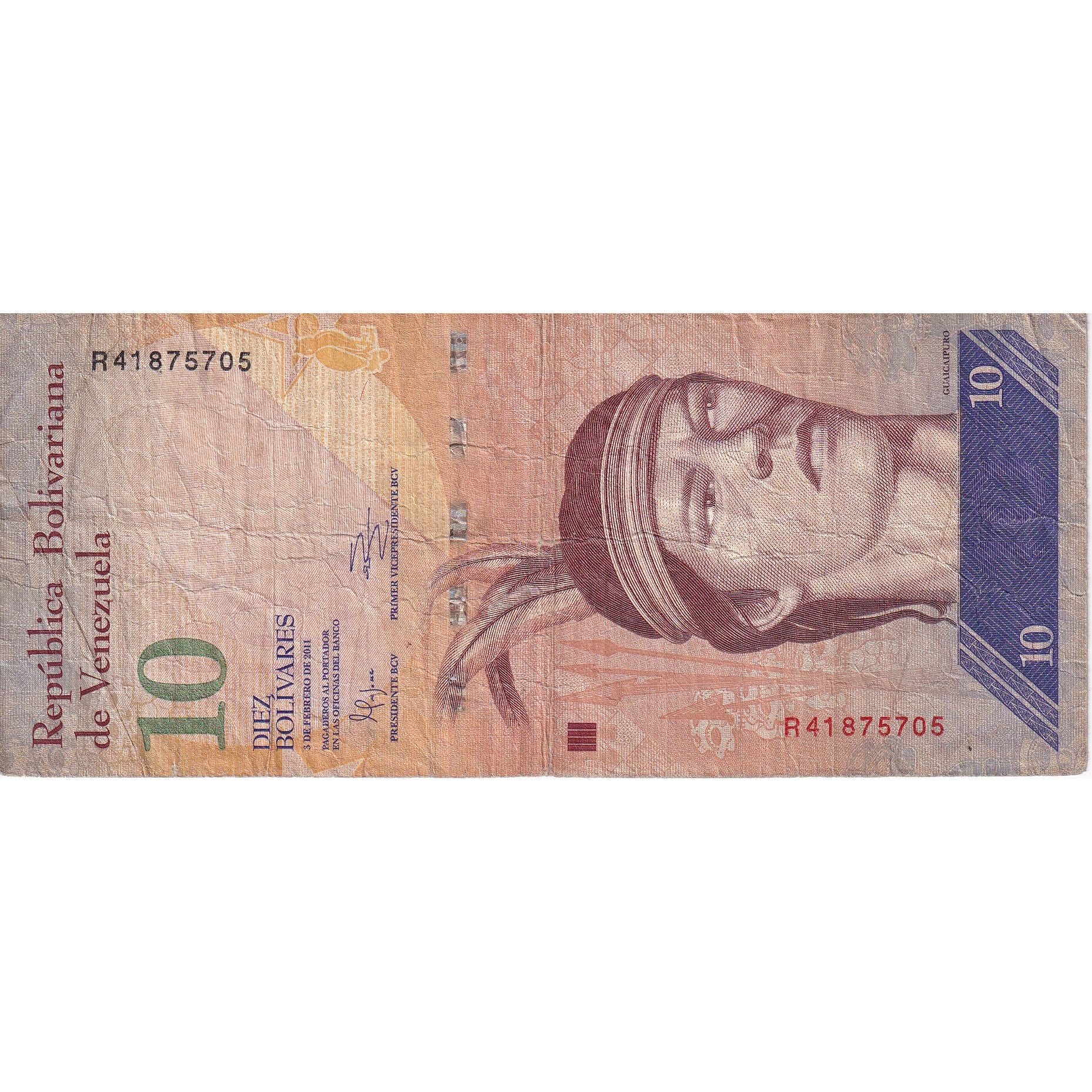 Venezuela, 10 Bolívares, 2011, 2011-02-03, KM:90c, VF(20-25)