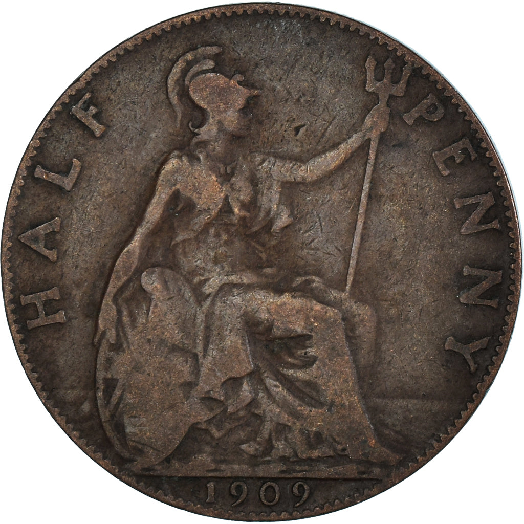 Monnaie, Grande-Bretagne, 1/2 Penny, 1909