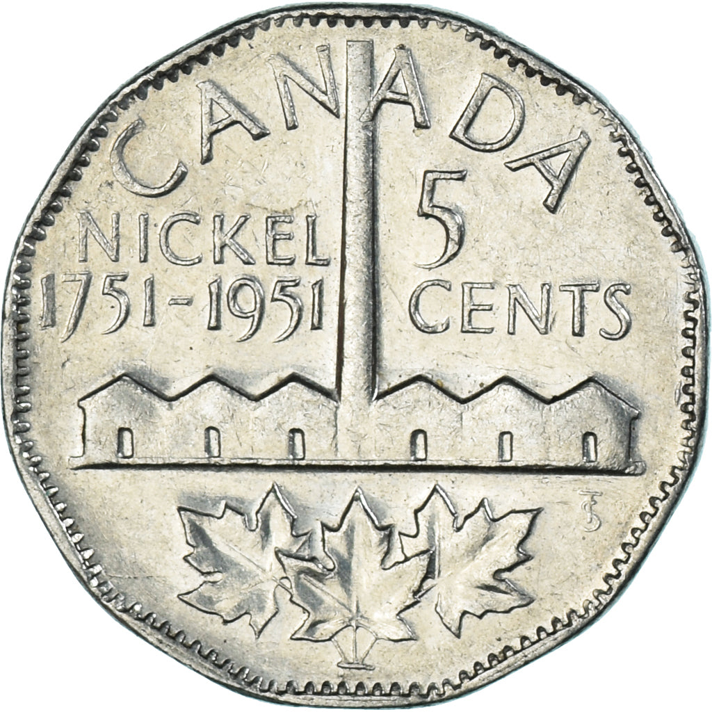 Coin, Canada, 5 Cents, 1951