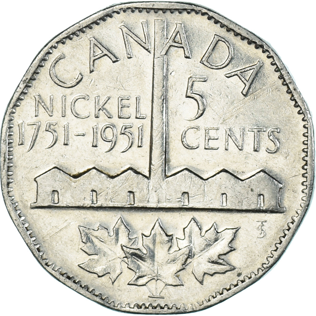 Moneda, Canadá, 5 Cents, 1951